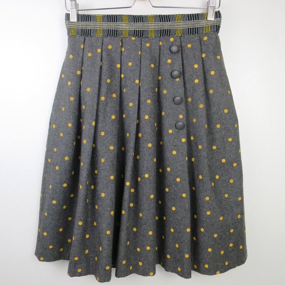 Anthropologie Plenty By Tracy Reese Polka Dot Pleated Skirt Size 6 - Picture 4 of 9